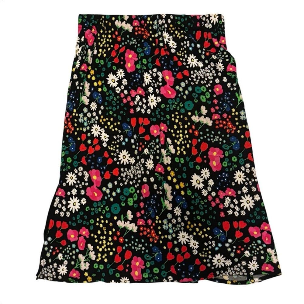 The Kooples Women's Multicolor Floral Printed Midi Skirt A-Line Viscose Size 2